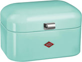 WESCO Boîte à pain simple Grandy en vert menthe, tôle d'acier enduite de poudre, trous d'aération et poignée robuste, boîtes de conservation des aliments Naty Shop Menthe