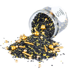 Super Streusel, Gold Rush Gold Black Sprinkle Décoration Naty Shop 90 grammes