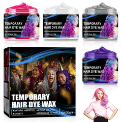 Teinture capillaire temporaire Halloween 4 couleurs couleur de cheveux cire coiffante ton de cheveux pour hommes femmes pour Halloween Cosplay fête teinture pour cheveux Naty Shop Titre par défaut