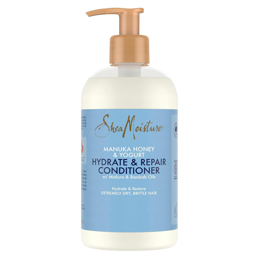 Après-shampoing hydratant et réparateur Sheamoisture pour cheveux extrêmement secs et cassants, soin capillaire au miel de Manuka et au yaourt Sheamoisture 384 ml