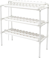 Kit de culture hydroponique à 3 couches avec 90/108 positions de plantation et pompe à eau, systèmes de culture de plantes sans sol en PVC, kits de culture hydroponique pour légumes et fruits (108 positions de plantation)