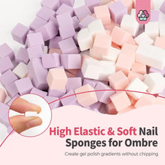 125 Nail Art Schwämme et 4 Krallen Nail Sponge Metallgreifer pour Ombre et Gradient Nageldesign, Nagelkunst-Schwamm Pinsel, Maniküre Zubehör für Nägel, Nail Art Schwämme pour Babyboomer Effet DIY