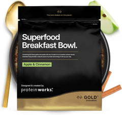 Les protéines fonctionnent | Superfood Breakfast - GOLD Innovation, céréales primées, muesli protéiné, riche en nutriments avec céréales, graines et avoine, riche en fibres, pomme et cannelle, 10 portions, 600 g
