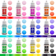 Lot de 12 colorants alimentaires liquides, 10 ml chacun couleur Naty Shop