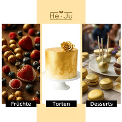 He-Ju Food Color Spray Gold 10g Poudre d'Or Comestible Vegan et Paillettes Comestibles Gratuites E171 pour Boissons