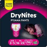 Huggies DryNites Vêtements de nuit pour filles, 3-5 ans (16-23 kg), 2 x 16 pièces