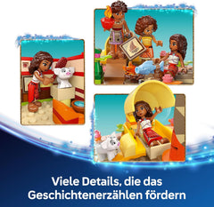 LEGO ǀ Disney Vaiana 2 : Vaianas Abenteuerfloß - Spielzeug Boot mit Textilsegel, abnehmbarem Deck, Lagerfeuer & 3 Minifiguren, inkl. Loto et Moni – Jeux pour filles à partir de 6 ans et fans – 43270