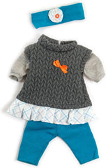 Miniland Set Puppenkleidung 40cm, Kleid, Leggins et Stirnband, Übergangszeit