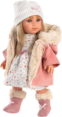 Llorens 1053541 Elena cheveux blonds yeux bleus poupée au corps doux comprenant une tenue de mode avec un manteau à capuche 35 cm