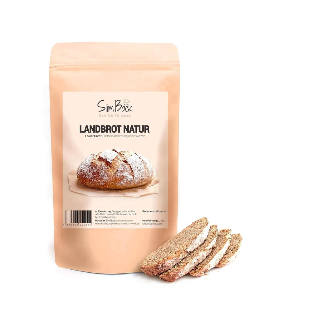 MÉLANGE DE PAIN FAIBLE EN CARB, céto, végétalien et sans gluten, alternative au pain protéiné sans soja ni céréales Naty Shop Kitchen 245 grammes