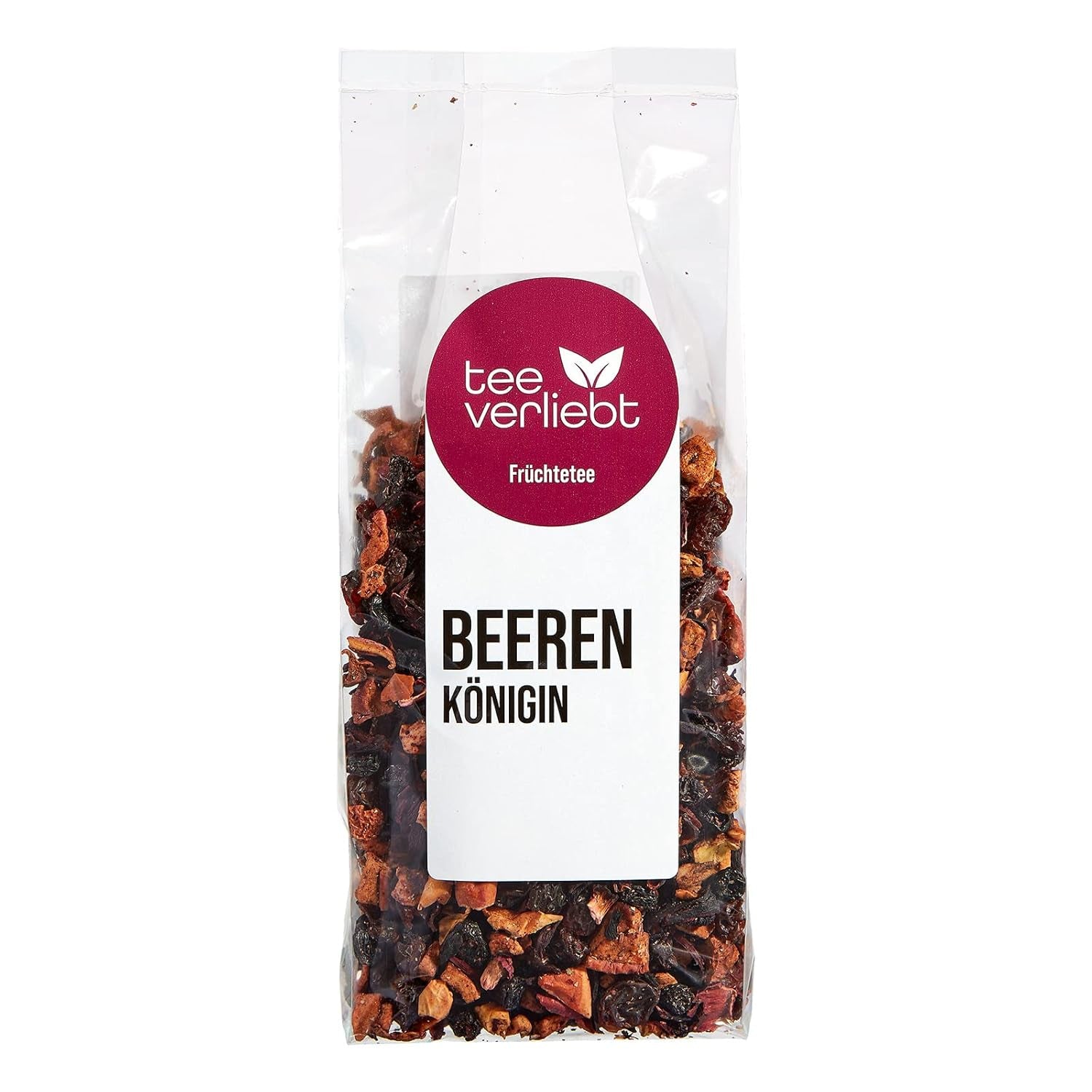 Teeverliebt - Ceai de fructe vrac Beerenkönigin 1000 g I Ceai de fructe vrac I Compoziție delicioasă a amestecului de ceai cu zmeură, căpșuni și mure I Ceai de înaltă calitate vrac 1 kg
