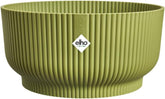 elho Vibes Fold Bowl 25 - Ghiveci de flori de interior - 100% plastic reciclat - Ø 24,9 x H 12,1 cm - Verde/Ferngrün