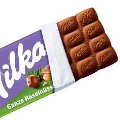 Milka Chocolat au lait alpin aux noisettes entières - Chocolat aux noix croquantes - 17 x 95g
