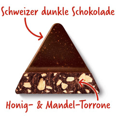 Toblerone Dark 20 X 100 grammes, Chocolat noir suisse au miel et nougat aux amandes Naty Shop Chocolate Candies