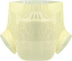 CutiePlusU Lot de 10 couches jetables pour incontinence avec boucles pour femme et homme, absorption maximale pendant la nuit – Jaune (taille moyenne 71-96 cm)