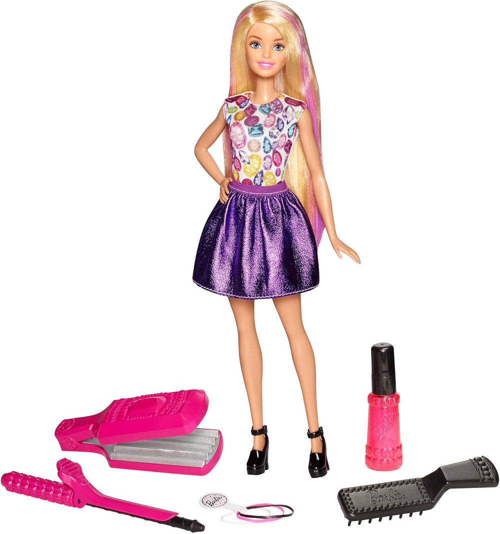 Mattel Barbie DWK49 Ensemble de jeux Wellen et Lockenspaß, grande couleur