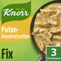 Knorr Fix Puten-Geschnetzeltes für ein leckeres Fleischgericht sans geschmacksverstärkende Zusatzstoffe 3 Portionen