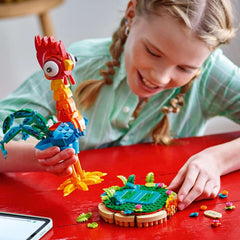 LEGO ǀ Disney Vaiana 2 : Heihei Spielzeug - Figurine animale pour jouer et exposer avec tête rotative, ailes et plumes de queue mobiles et support - Cadeau pour les filles à partir de 9 ans - 43272