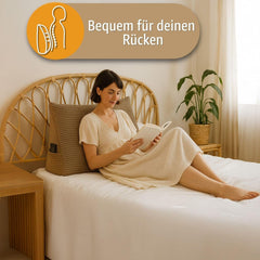 Pernă pană, pernă spătar, pernă din catifea reiată, lățime 70 cm - pernă de citit pentru pat, canapea și canapea, pernă canapea mare, pernă de perete, pernă canapea, pernă de citit, pernă suport pentru spătar, gri deschis