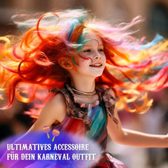 Craie à cheveux Magicat pour filles I 10 couleurs lavables et 5 élastiques à cheveux I Cadeau pour les filles de 4 à 10 ans I Cadeau créatif pour la fête d'anniversaire des enfants 2025 I Coloration pour cheveux Naty Shop sûre et colorée