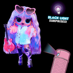 Mdr Surprise ! Tweens Neon Pop Stars - Thea Stars - 1 poupée mannequin avec des surprises rétroéclairées et plus de 10 vêtements et accessoires Pop Star, dont sa guitare rose vif, cadeau pour les enfants à partir de 4 ans