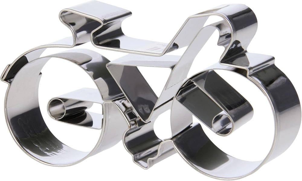 Boîte à biscuits Städter, acier inoxydable, vélo, 9 x 30 x 30 cm, argent