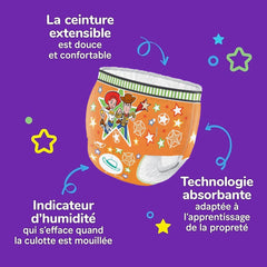 Scutece de zi Huggies Pull-Up, Trainer, pentru băieți – 2–4 ani, mărimea 6–7, scutece Pull-Up (40 de pantaloni) – Pantaloni de antrenament la toaletă pentru un antrenament ușor la toaletă – Învață de la ud la uscat
