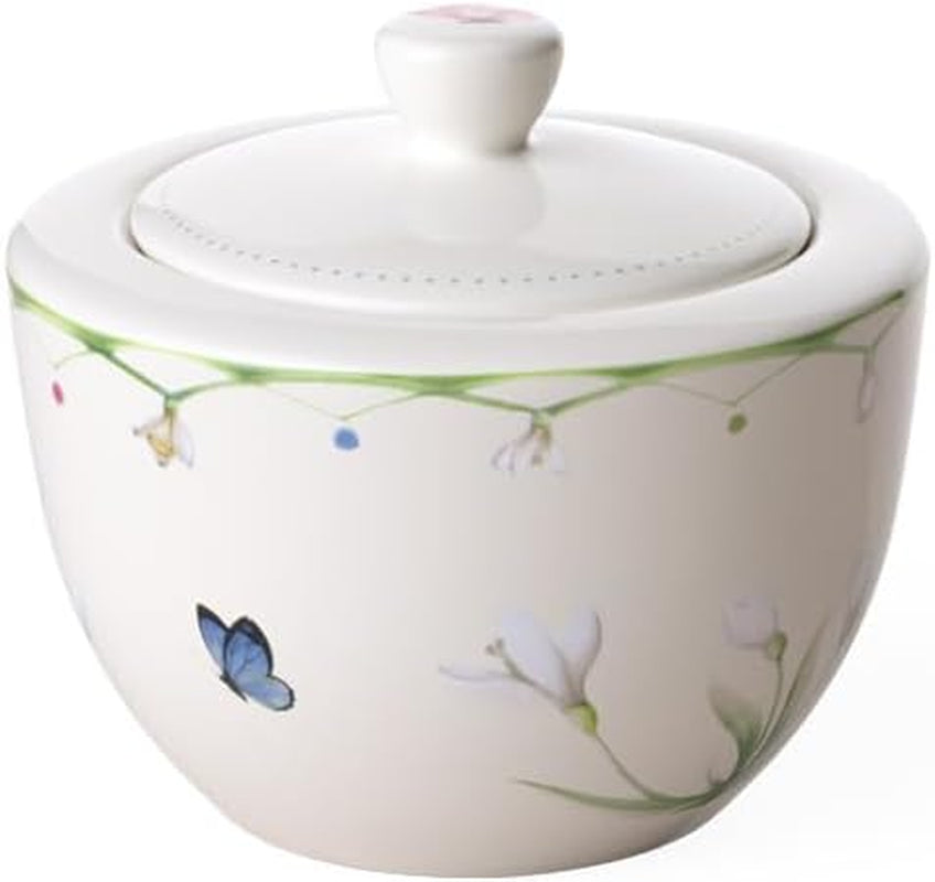 Villeroy & Boch – Colorful Spring Zuckerdose 300 ml Weiß/Bunt, Spülmaschinenfest, Mikrowellensicher, Dose Frühling, Deko Ostern, Oster Deko, Frischhaltedose, Vorratsdose, Premium Porzellan