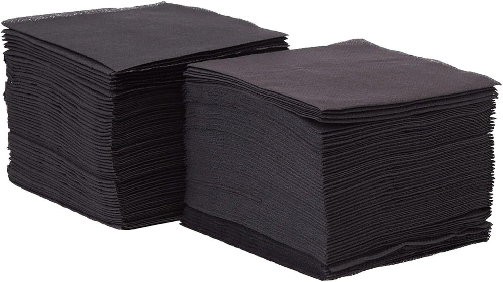 Saten Ser22104961 Cocktail, serviettes 20 X 20, 2 couches, pli 1/4, 100 serviettes, Punta-Punta, noir