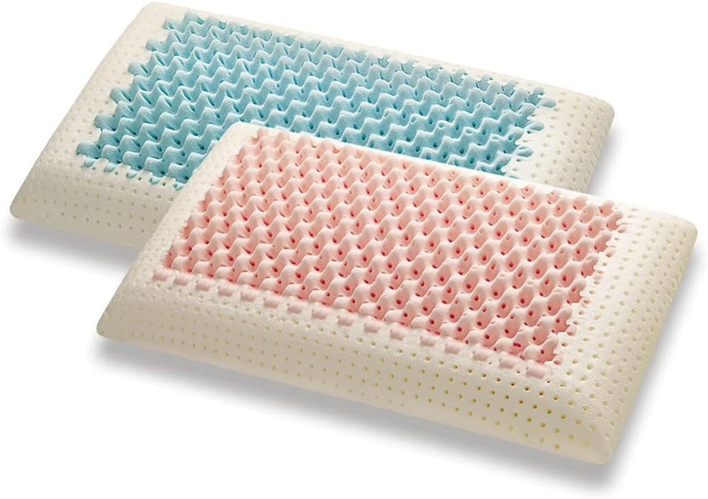 Marcapiuma - Paire d'oreillers de soutien du cou à mémoire de forme - Miss & Mister - Côté ultra respirant - Housse 100% coton - Orthopédique - Oreiller viscoélastique en mousse à mémoire de forme - PRODUIT MÉDICAL - Fabriqué en Italie Naty Shop Oreillers standard Titre par défaut