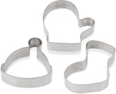 Dr. Oetker Lot de 3 emporte-pièces de Noël – Emporte-pièces blancs pour la pâtisserie de Noël – Emporte-pièces en acier inoxydable pour Noël