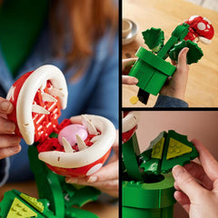 Lego 71426 Super Mario Piranha Plant Set, une figurine avec des personnages et 2 éléments de décoration, un modèle pour l'apprentissage de la construction, de la décoration intérieure, de la maison pour les hommes, les femmes et les jeunes.