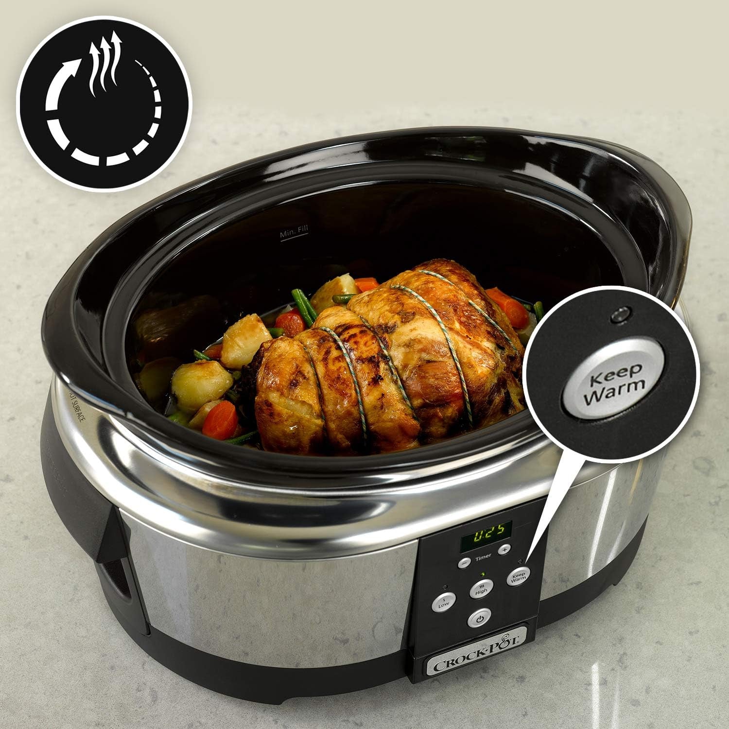 Crockpot, Slow cooker electronic, 5.7 L (5-6 persoane) Slow Cooker Naty Shop