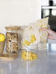 Lot de 3 récipients carrés en verre avec couvercle en bambou - 800 ml, verre borosilicate, bambou, silicone, naturel, 11 x 11 x 11 cm Boîtes de conservation alimentaire Naty Shop