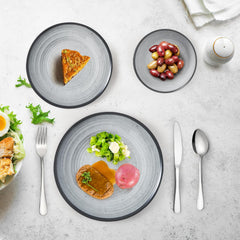 Ensemble de couverts en mélamine, 24 pièces, assiettes de camping pour 4 personnes, couverts d'extérieur et d'intérieur