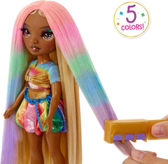 Rainbow High Hair Chalk & Styling Doll - Meline - Poupée à craie pour cheveux lavable arc-en-ciel et or 28 cm, colorier, coiffer, jouer, rincer et répéter, pour les enfants de 4 à 12 ans