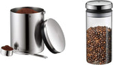 WMF Cuillère à café Kult Cromargan en acier inoxydable finition mate 500 g et 1 litre Pot de conservation en verre Depot Passe au lave-vaisselle Boîtes de conservation des aliments Naty Shop Storage Box Pack