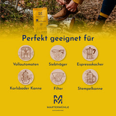 Martermühle coffret d'échantillons de café en grains 3x250g force légère/moyenne I Arabica I Grains de café entiers légèrement torréfiés, faible acidité (39/46/529)