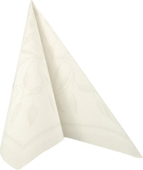 Papstar, 50 serviettes "Collection ROYAL" pli 1/4 40 Cm X 40 Cm Blanc "Nouvelle Méditerranée", #11652
