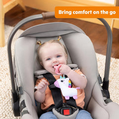 Sucette en peluche Bright Starts SootheMate, Licorne - Sucette amovible en forme de sucette pour nouveau-nés et enfants plus âgés