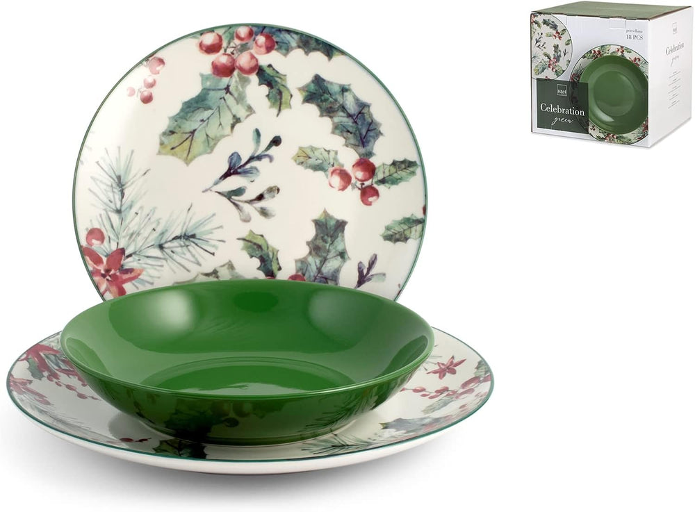 Natalizio Service 18 Pezzi Célébration Vert