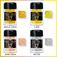 Paillettes comestibles - Poudre de paillettes comestibles 4 couleurs, poudre de paillettes pour boissons, aliments, gâteaux - Poudre colorante alimentaire métallique comestible pour cocktails, vin - 5G / bouteille