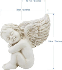 Pot de fleurs monté sur mur et surface plane 20 cm de hauteur Tête d'ange Support mural Support de fleur Vase Visage de poupée Pot en résine Pots de récipient pour plantes de table