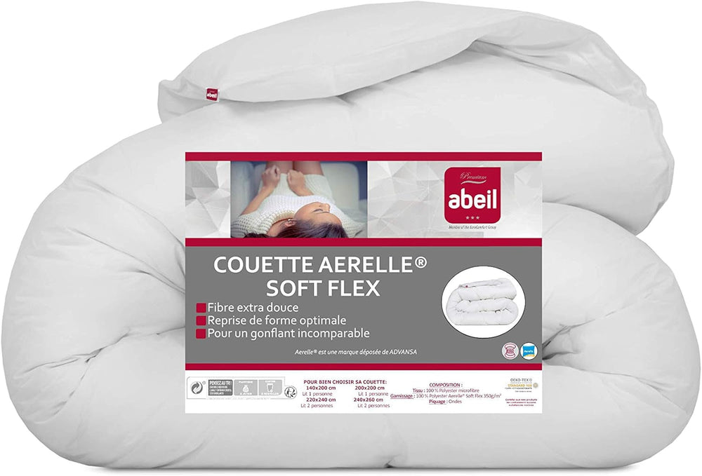 Couette Soft Flex, polyester, blanc, 240 X 260 cm Naty Shop couettes et couettes 240 X 260 Cm