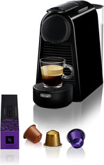 Machine à expresso avec capsules Nespresso De'Longhi Essenza Mini, noir | Pression de la pompe 19 bars | Réservoir d'eau 0,6 l | Pour expresso et poumon | Petite machine à expresso – De bons moments café | EN85.B