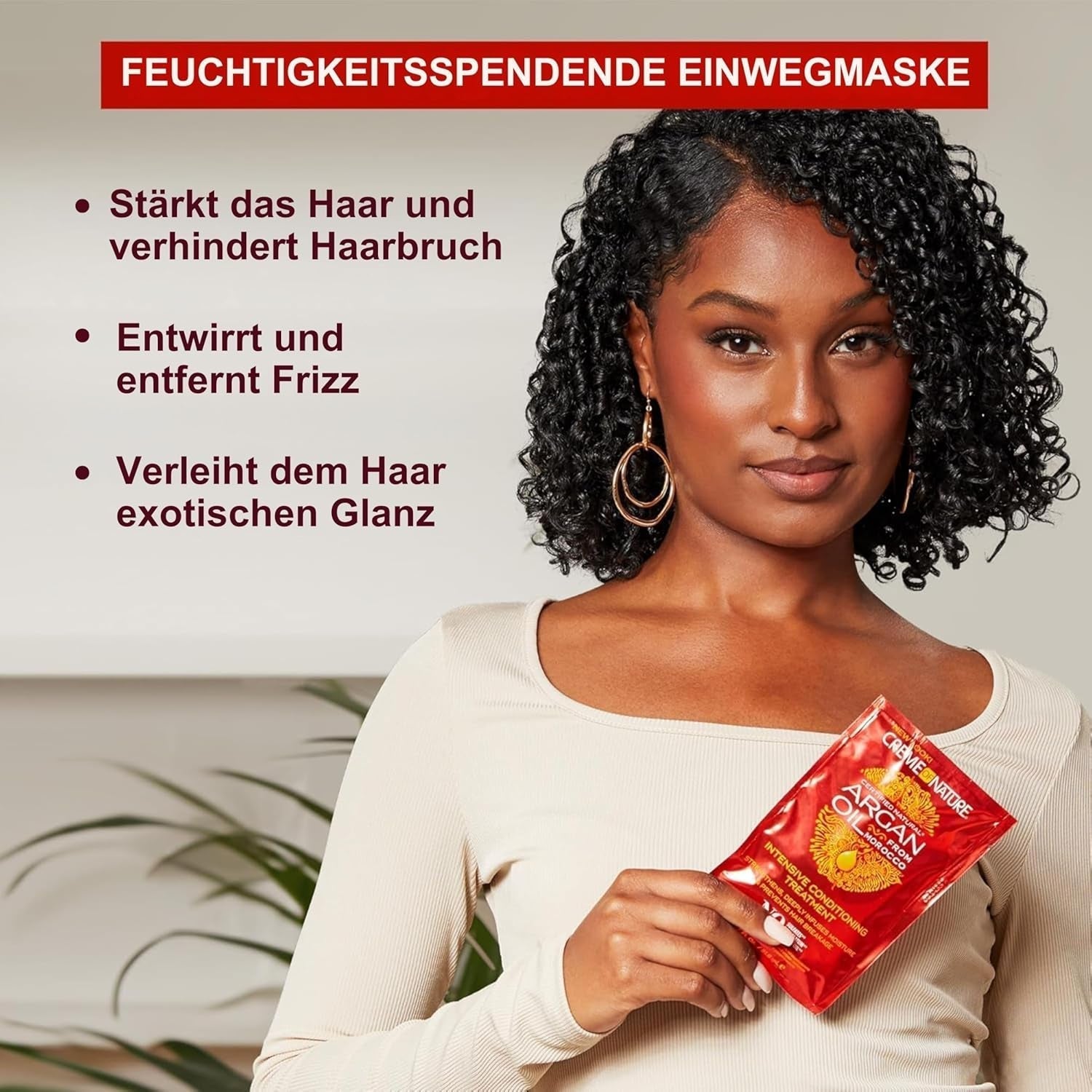 Creme Of Nature Argan Oil Intensive Conditioning Treatment Tratament intensiv de hidratare și restructurare, balsam cu ulei de argan, îngrijire pentru toate tipurile de păr - 50 ml Masca de par Naty Shop