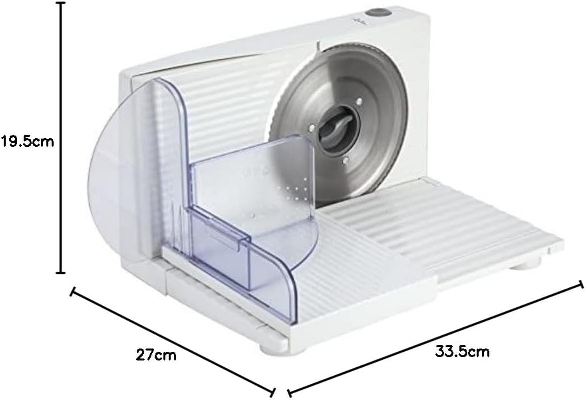 JECF0300 Mașină de feliat electrică compactă, Lamă detașabilă din oțel inoxidabil, Diametru 170 mm, Control grosime 0 până la 15 mm, 150 W Rasnite si Feliatoare Naty Shop