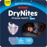Scutece de noapte Huggies Drynites, pentru baieti de la 13 la cca 17 ani (48-60 kg), 33 bucati (3X11), pachet lunar jumbo Mama si Copilul Naty Shop Xl