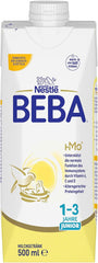 BEBA Junior Boisson lactée prête à boire 1-3 ans, avec HMO, teneur en protéines adaptée à l'âge, sans huile de palme, sans huile de poisson, nourriture pour tout-petits, paquet de 12 (12 x 500 ml)