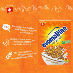 Ovomaltine Crunchy Muesli - muesli croquant au chocolat, avec un mélange unique de céréales et Ovomaltine - muesli au chocolat, vitamines, fibres et minéraux précieux (1 x 450g)